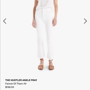 Mother Denim The Hustler Ankle Fray Fairest of Them All Size 26. New with Tags.